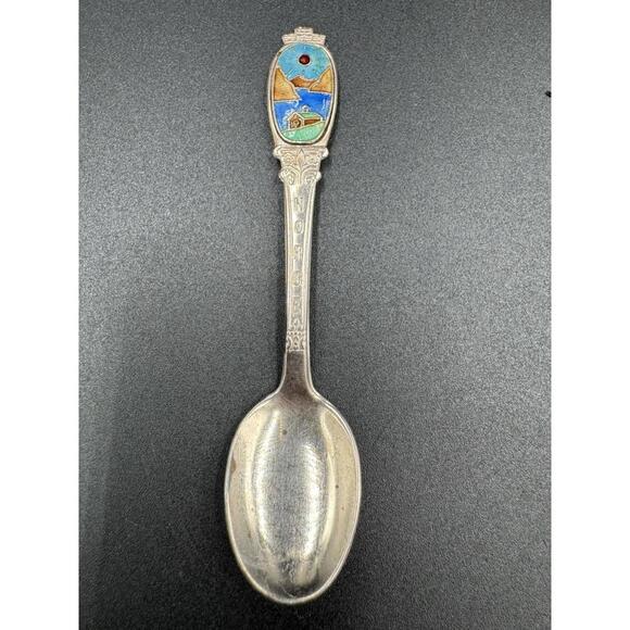 Other - Vintage Norge Norwegian Enamel Souvenir Spoon Silver Plated 60 GR HS Great Condi